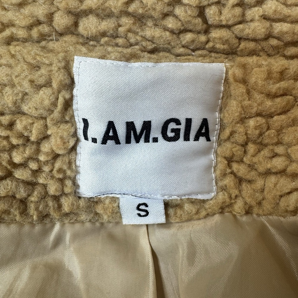 I.AM.GIA Pixie Teddy Sherpa Oversized Slouchy Coat Jacket Size Small Tan Brown - Picture 6 of 10